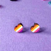 Lesbian Heart Stud Earrings